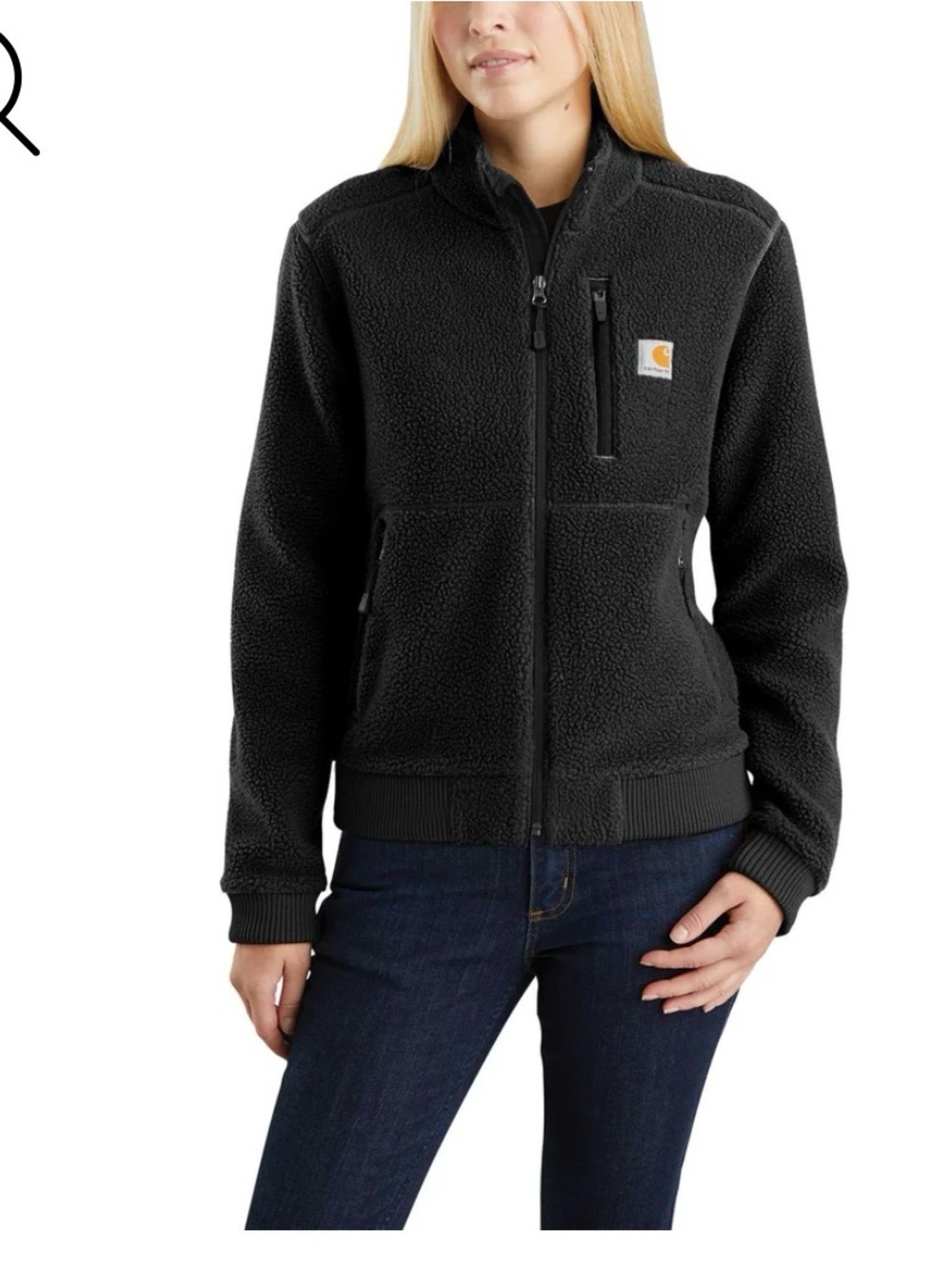 Carhartt Women's Black Teddy Sherpa Zip Jacket
